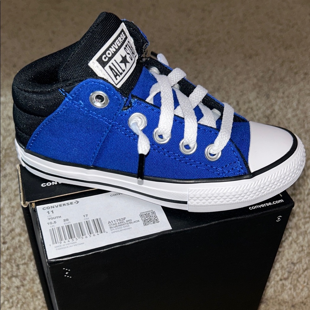 Converse Kids Black and Blue Sneakers